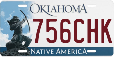 OK license plate 756CHK