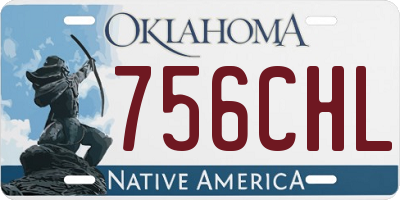 OK license plate 756CHL