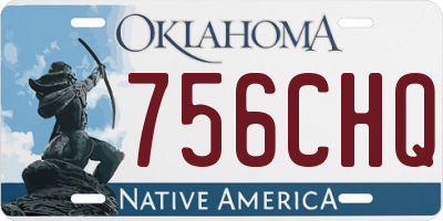 OK license plate 756CHQ