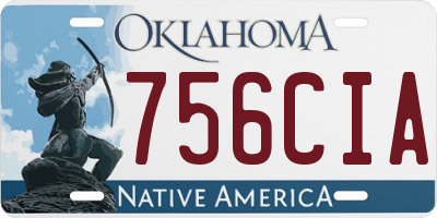 OK license plate 756CIA