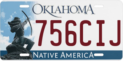 OK license plate 756CIJ
