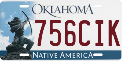 OK license plate 756CIK