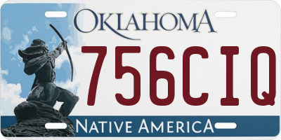 OK license plate 756CIQ