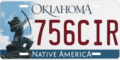 OK license plate 756CIR