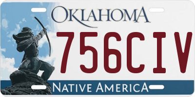 OK license plate 756CIV