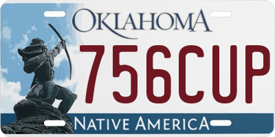 OK license plate 756CUP