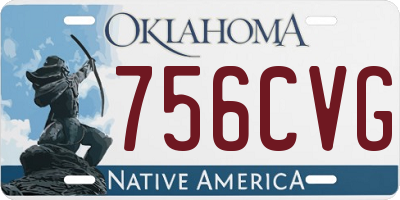OK license plate 756CVG