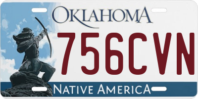 OK license plate 756CVN