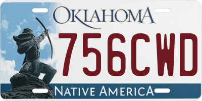 OK license plate 756CWD