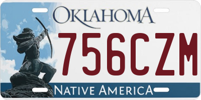 OK license plate 756CZM