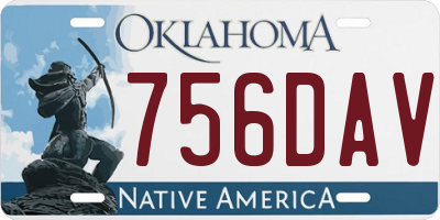 OK license plate 756DAV