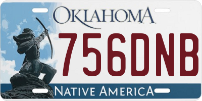 OK license plate 756DNB