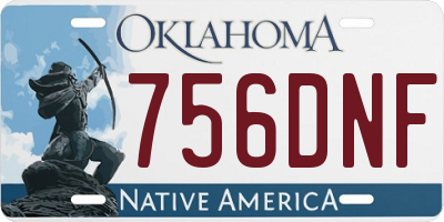 OK license plate 756DNF