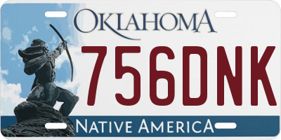 OK license plate 756DNK