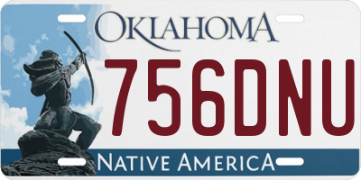 OK license plate 756DNU