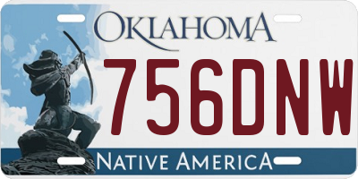 OK license plate 756DNW