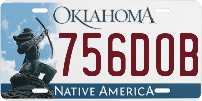 OK license plate 756DOB