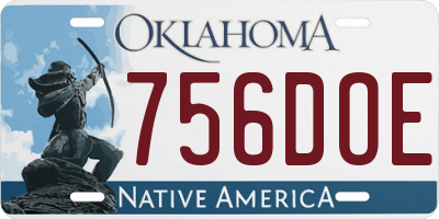 OK license plate 756DOE