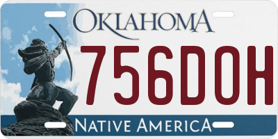 OK license plate 756DOH