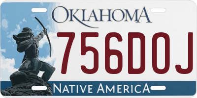 OK license plate 756DOJ