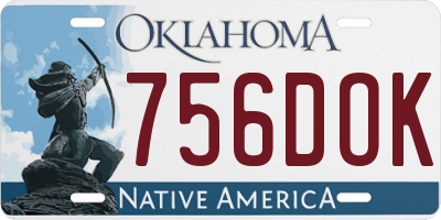 OK license plate 756DOK