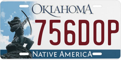 OK license plate 756DOP