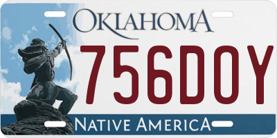 OK license plate 756DOY