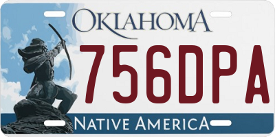 OK license plate 756DPA