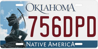 OK license plate 756DPD