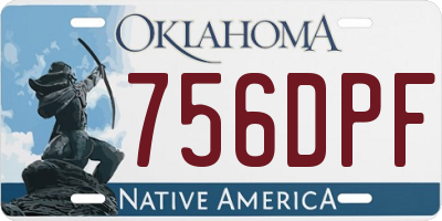 OK license plate 756DPF