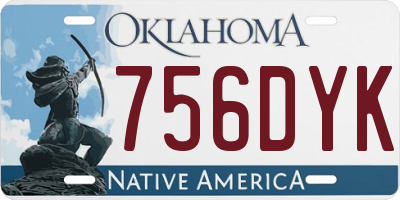 OK license plate 756DYK