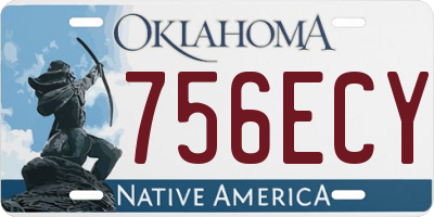 OK license plate 756ECY