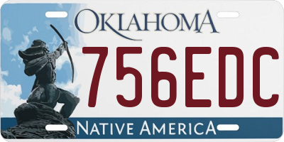 OK license plate 756EDC
