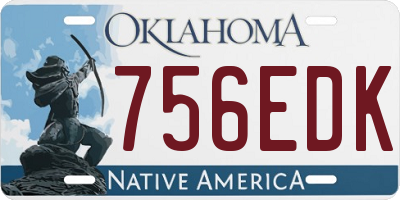 OK license plate 756EDK