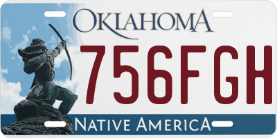 OK license plate 756FGH