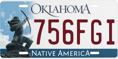 OK license plate 756FGI