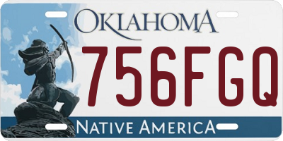 OK license plate 756FGQ