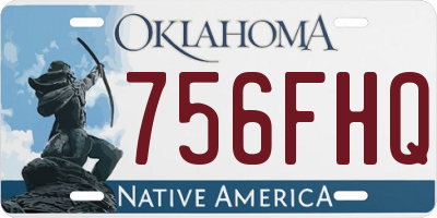 OK license plate 756FHQ