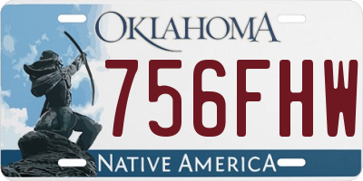 OK license plate 756FHW
