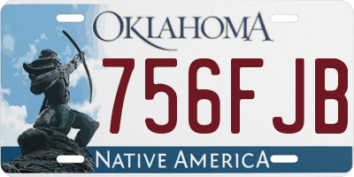 OK license plate 756FJB