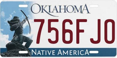 OK license plate 756FJO