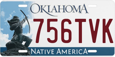 OK license plate 756TVK