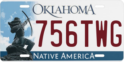 OK license plate 756TWG