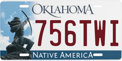 OK license plate 756TWI