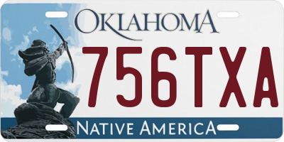 OK license plate 756TXA
