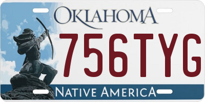 OK license plate 756TYG