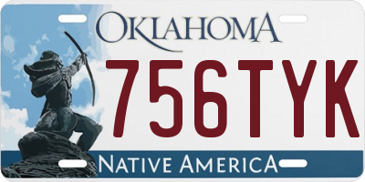 OK license plate 756TYK