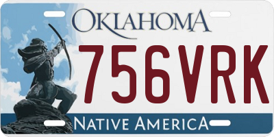 OK license plate 756VRK