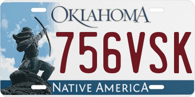 OK license plate 756VSK