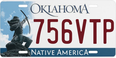 OK license plate 756VTP